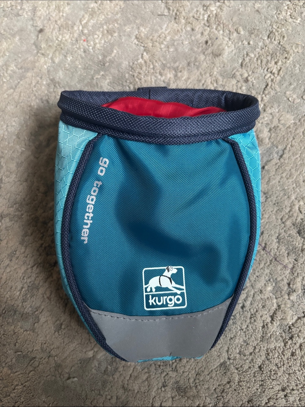Kurgo Kids Teal & Navy Treat Pouch with Red Lining